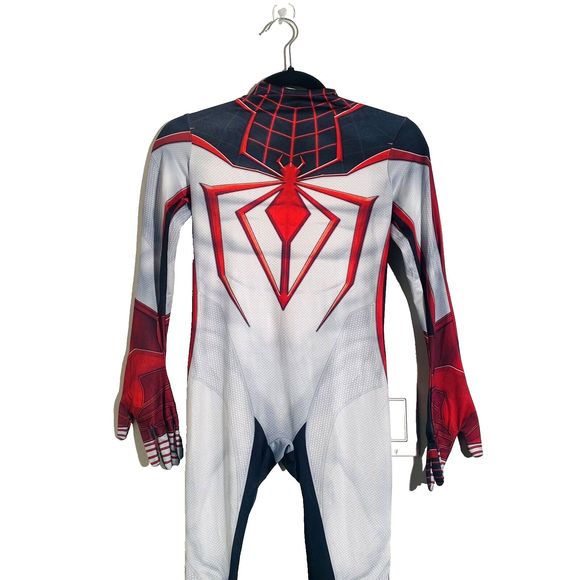 . Other - Kids Spiderman Costume One Piece Zip Up Bodysuit Miles Morales Hero Cosplay New